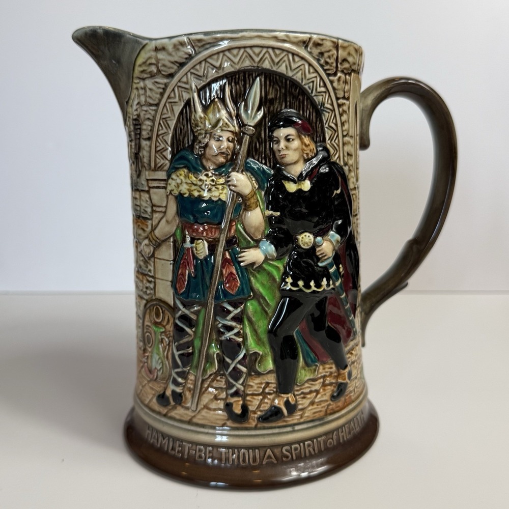 Vintage Beswick of England Shakespeare Hamlet Porcelain Pitcher 1146 Flawed